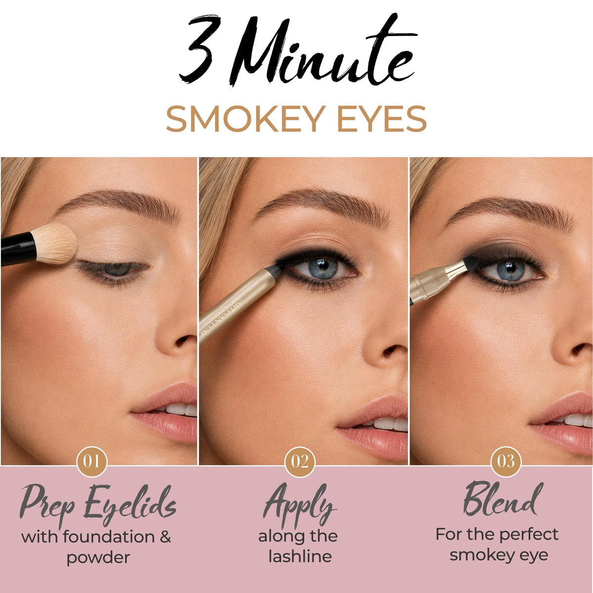 Artisan L'uxe lifestyle evening look with smoldering eyes for event-ready style