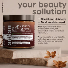 Artnaturals ingredient close-up of argan, jojoba and aloe for nourishment