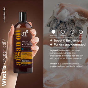 Artnaturals shampoo pump close-up highlighting dispensing ease and convenient daily use