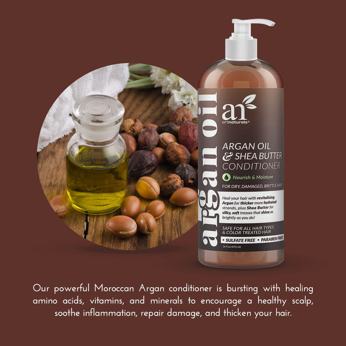 Artnaturals conditioner applied to wet hair improving detangling