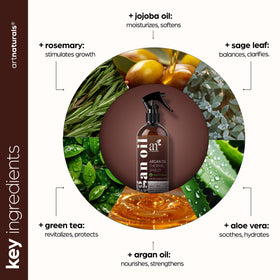 Artnaturals mist application on hair demonstrating easy, even heat protection