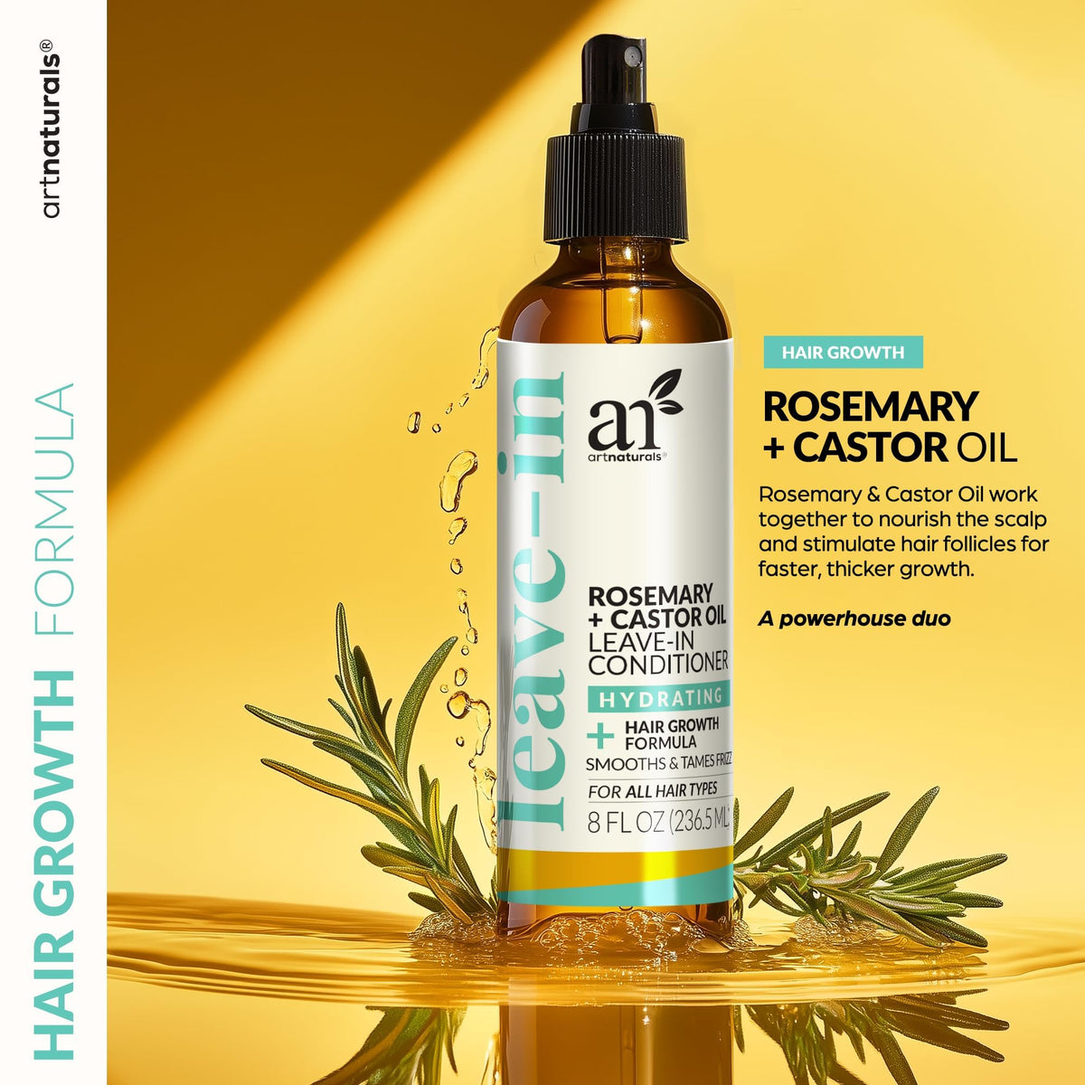 Artnaturals castor oil texture droplet illustrating nourishing sheen