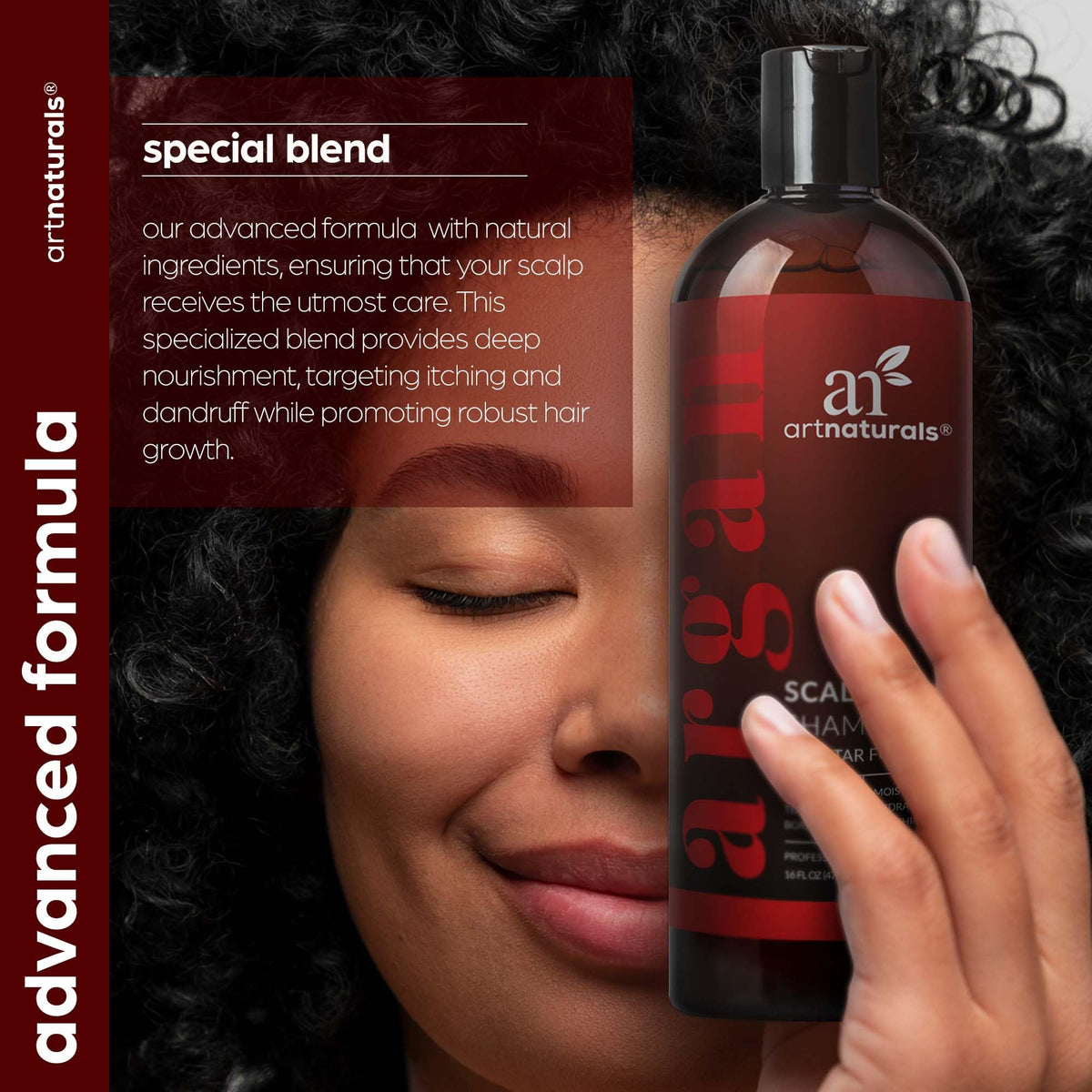 ArtNaturals bottle next to ruler showing 473ml size and scale