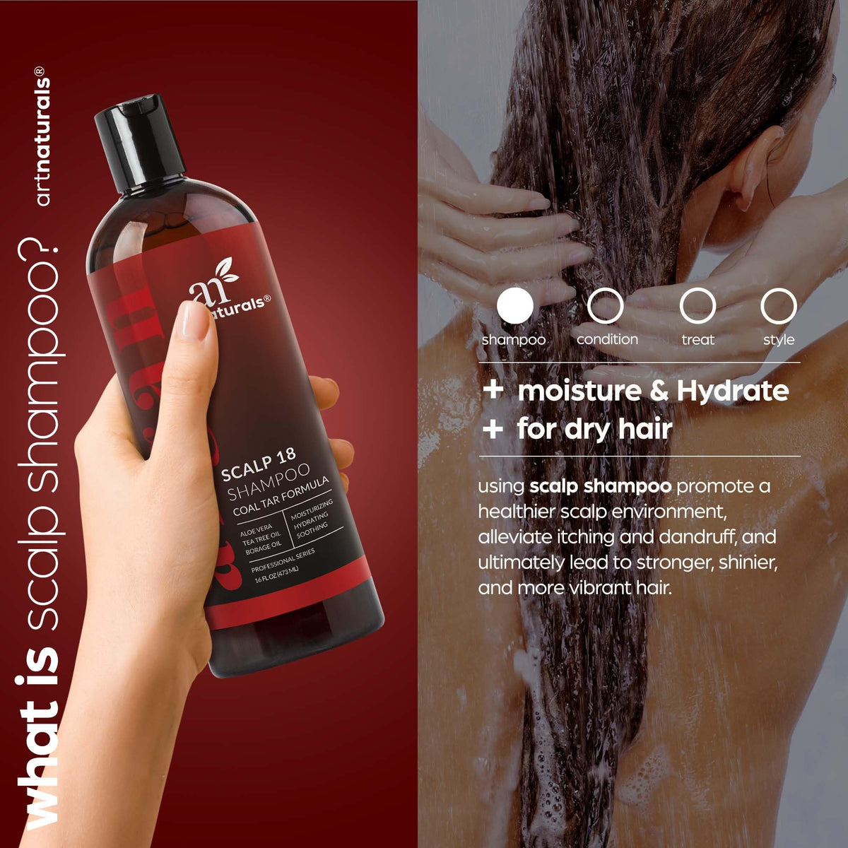 ArtNaturals shampoo texture lather close-up demonstrating creamy clean