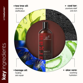 ArtNaturals shampoo in use in shower showing scalp cleansing benefit