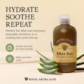 ARUBA ALOE lotion applied on forearm demonstrating soothing hydration benefit