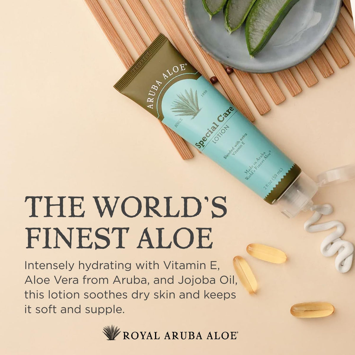 Aruba Aloe pump and label detail highlighting product quality and care
