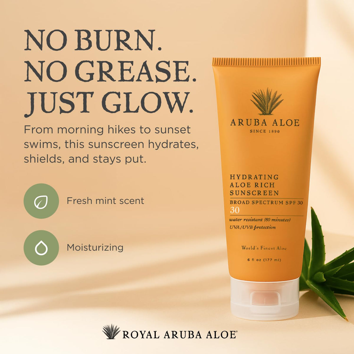 ARUBA ALOE sunscreen applied on forearm demonstrating smooth absorption