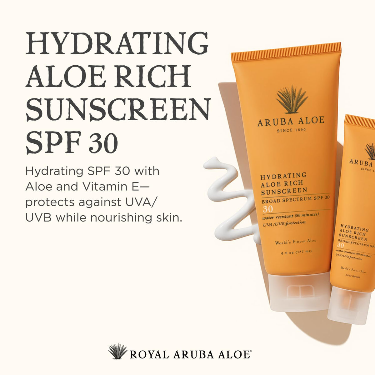 ARUBA ALOE pump and cap detail for easy dispensing and leak resistance