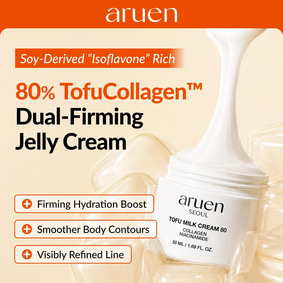 aruen open jar close-up of bouncy jelly texture demonstrating quick melt-in feel