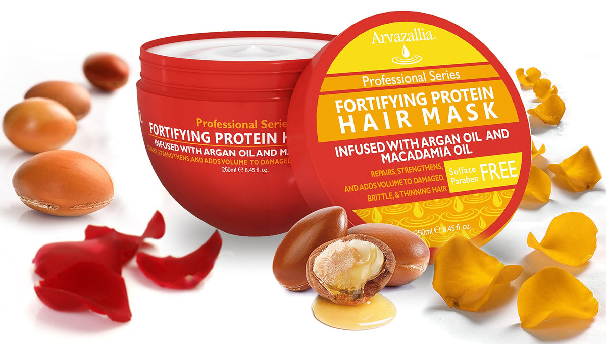 Arvazallia mask being applied to hair in hand, demonstrates easy spread and detangling benefit
