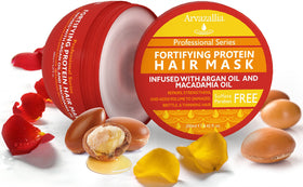 Arvazallia creamy mask texture up close, shows rich consistency for deep conditioning