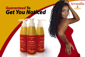 Arvazallia before and after on curly hair illustrating improved definition and shine