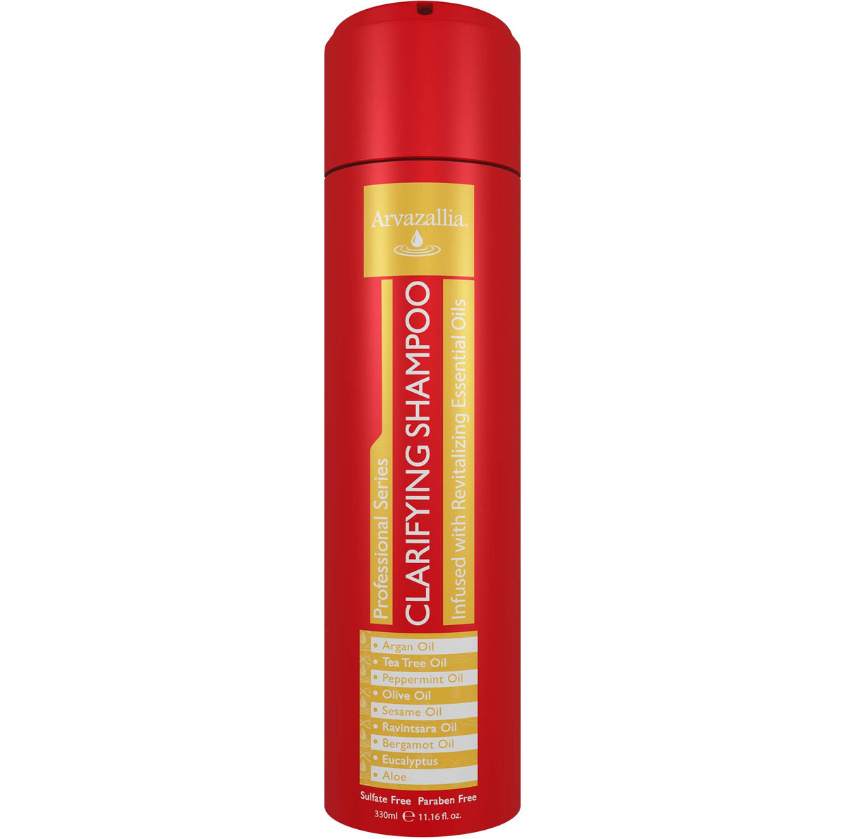 Arvazallia front packaging showing clarifying shampoo benefits