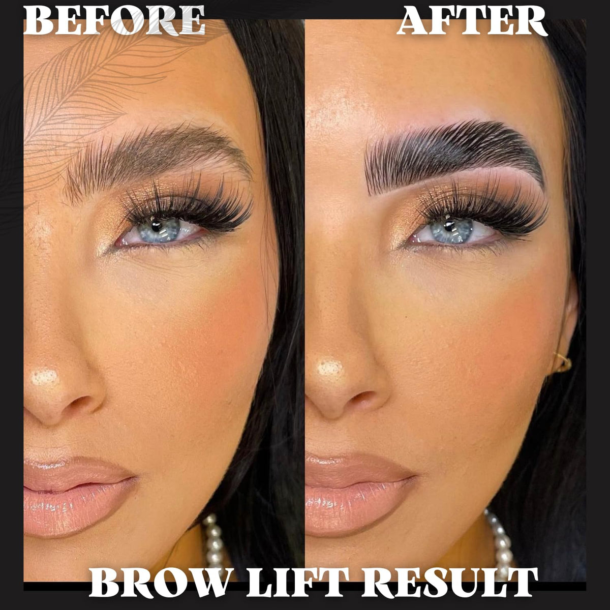 ARYANA NEW YORK before and after brows showing fuller lifted result