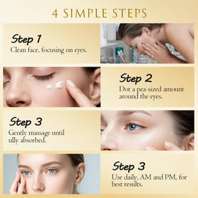 ASAMO before and after sketched results suggesting firmer eye area benefit