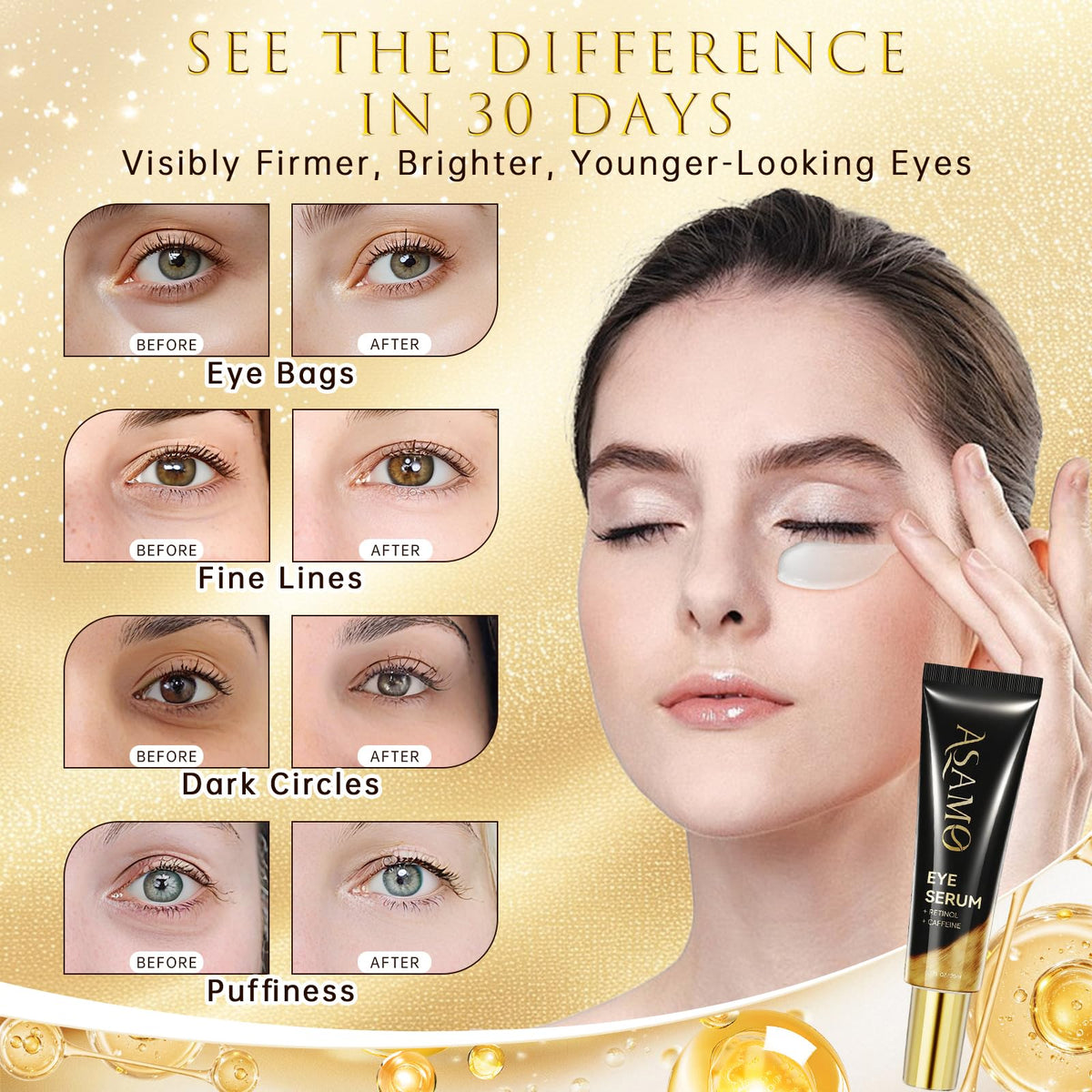 ASAMO serum texture drop on fingertip showing lightweight absorbency benefit