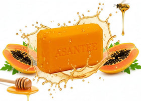 ASANTEE soap placed in bathroom setting suggesting everyday routine and aesthetic benefit