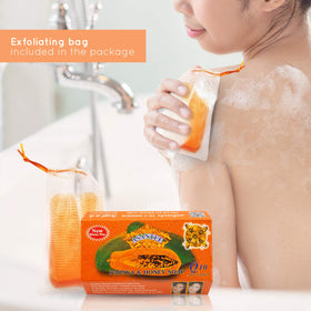 ASANTEE soap bar in hand showing size comparison and travel-ready benefit