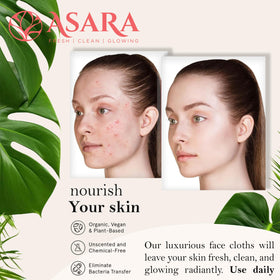 ASARA NEW YORK PROBIOTIC SKIN SCIENCE towel removing foundation demonstrating effectiveness