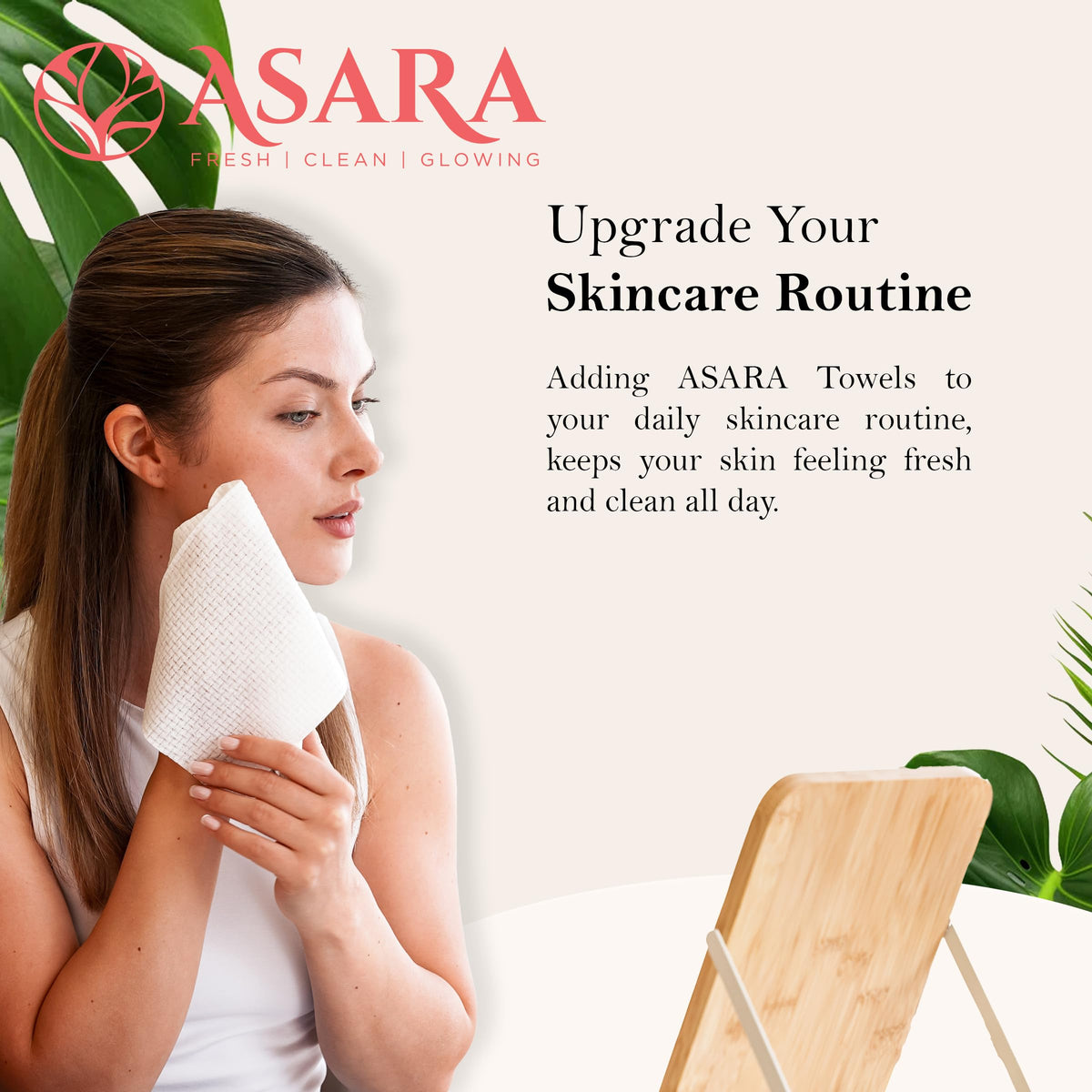 ASARA NEW YORK PROBIOTIC SKIN SCIENCE open towel ready to be dampened for use