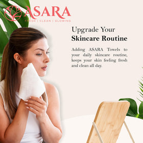 ASARA NEW YORK PROBIOTIC SKIN SCIENCE open towel ready to be dampened for use