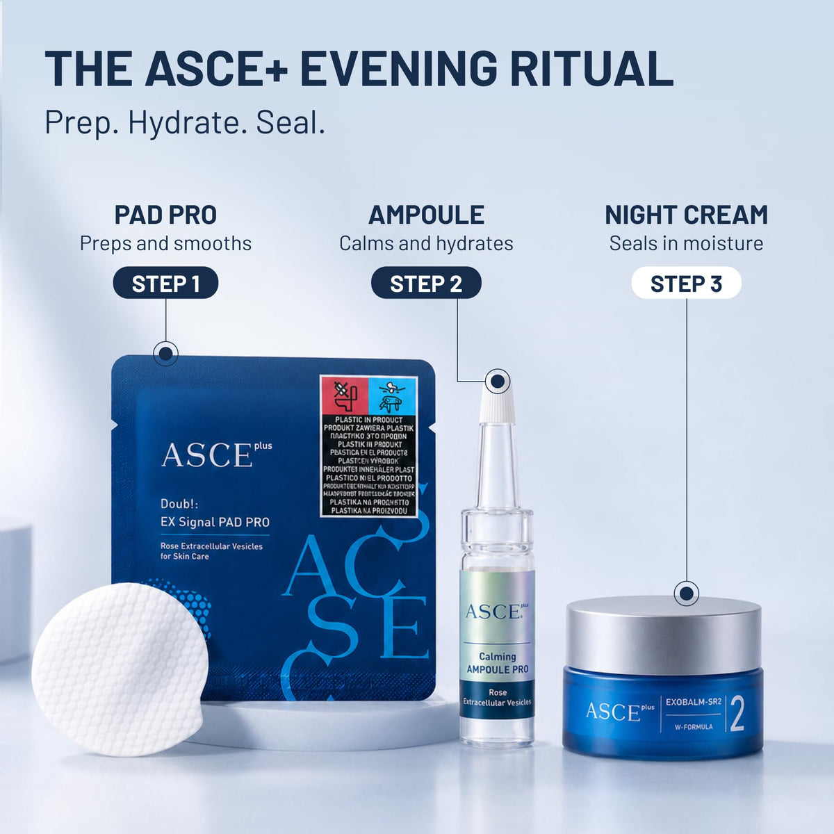 ASCE+ before and after skin tone improvement visual of brighter complexion