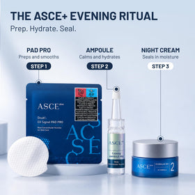 ASCE+ before and after skin tone improvement visual of brighter complexion