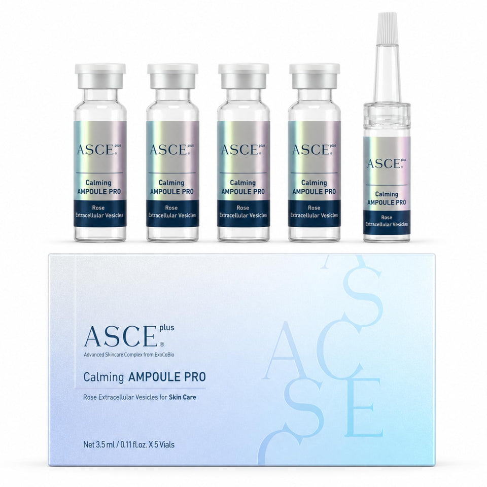 ASCE+ front packaging showing ampoule box and bottle, highlights program design