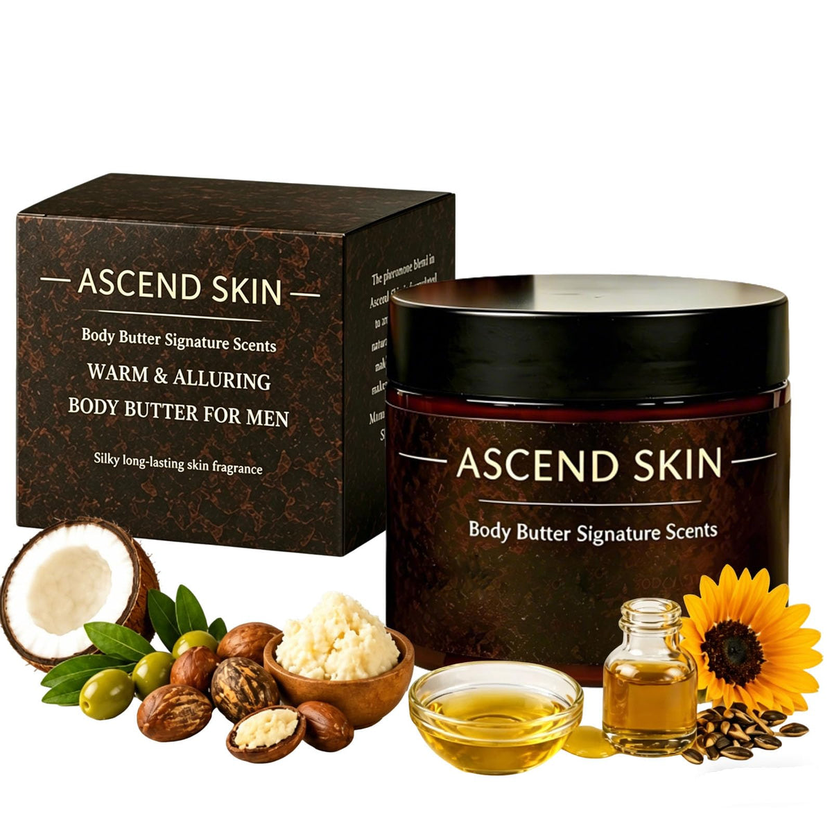 ASCEND SKIN front packaging showing jar and branding for clear product identification and trust