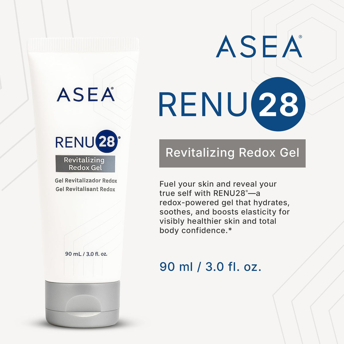 ASEA RENU28 dispensing gel from pump to show ease of application and control