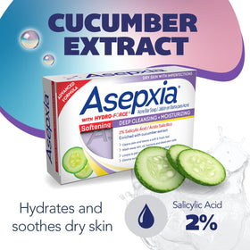 Asepxia bar in hand to show size and convenient travel benefit