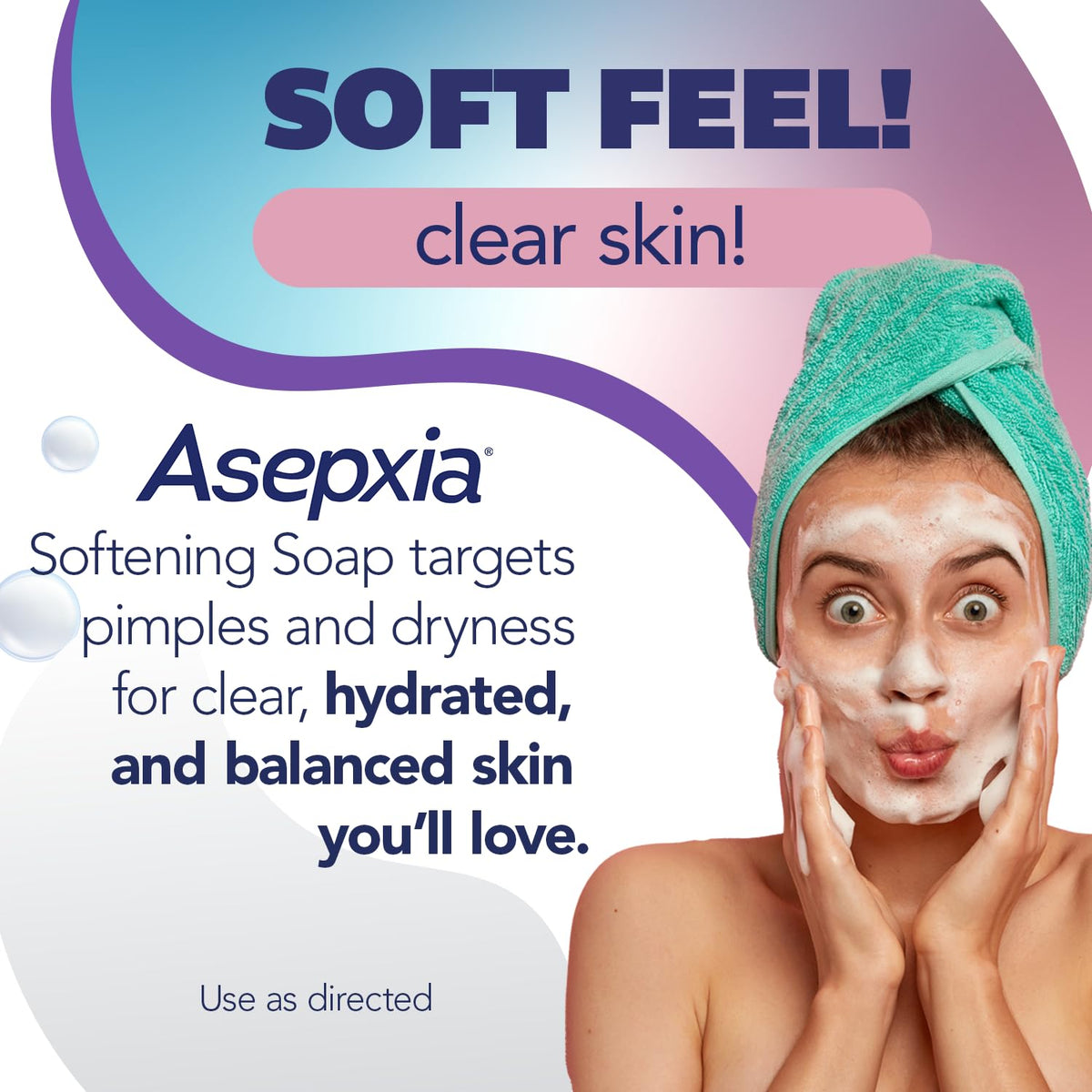 Asepxia bar texture close-up highlighting smooth, moisturizing finish