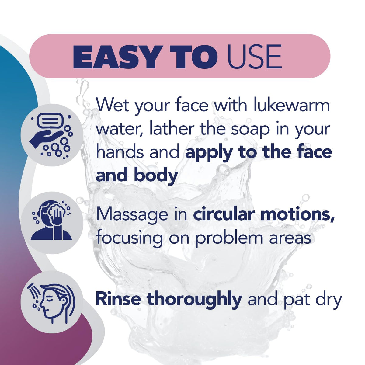 Asepxia foam lather on skin demonstrating effective cleansing action