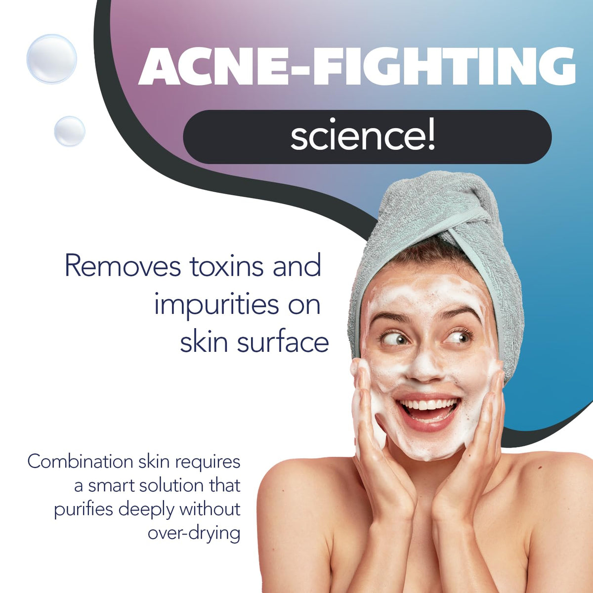 Asepxia lather texture close-up illustrating deep cleansing action