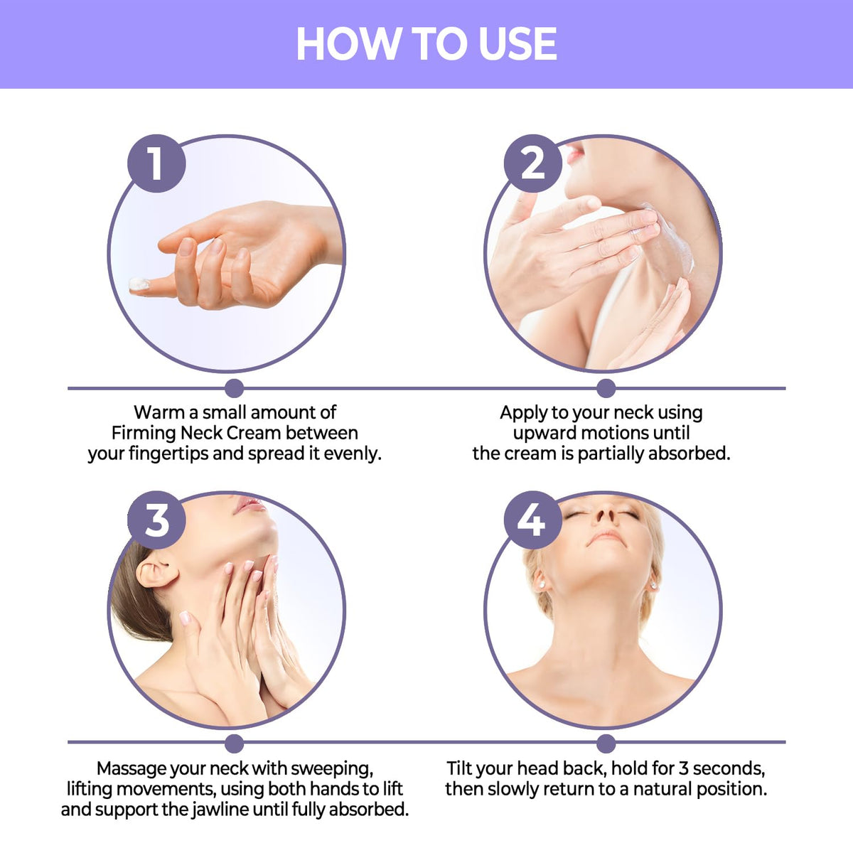 Ashania cream applied on neck demonstrating smoother, lifted appearance