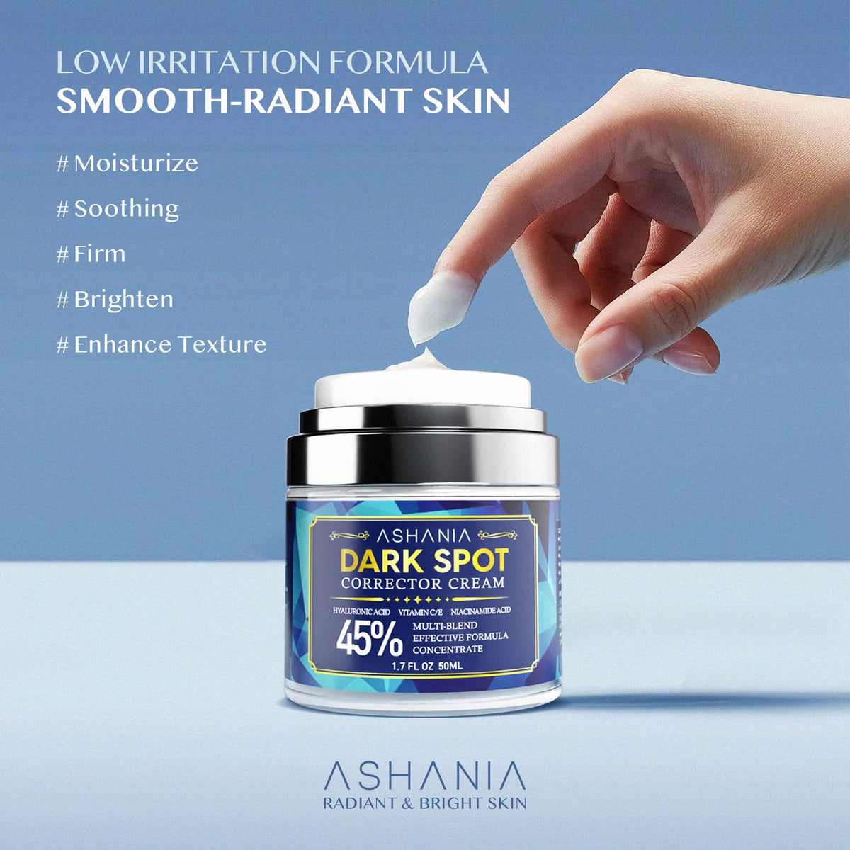 Ashania label close-up showing ingredients for transparency and informed choice benefit