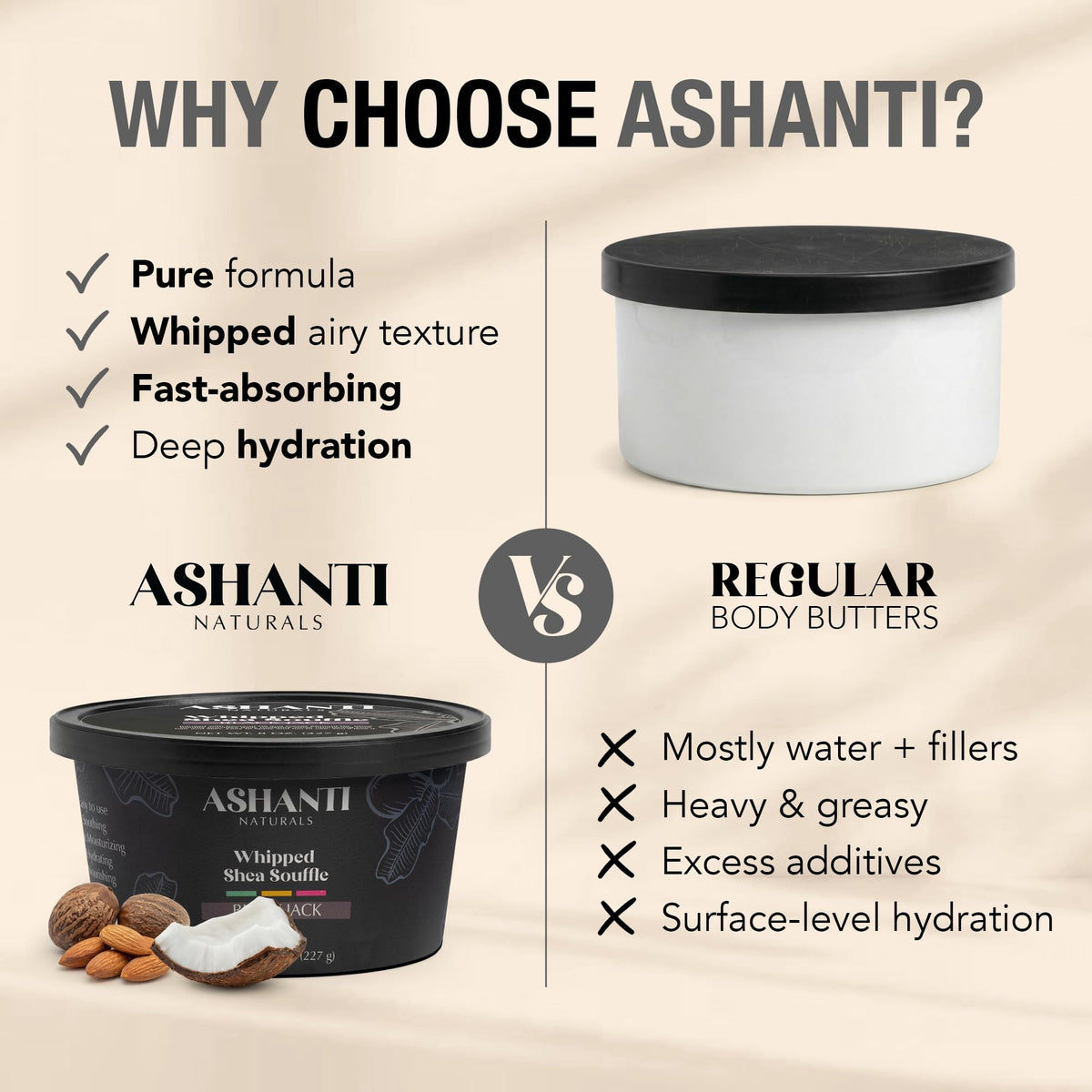 An 8 oz jar held in hand showing Ashanti Naturals Blackjack scale and travel-friendly size