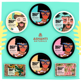Ashanti Naturals 8oz jar held in hand showing actual size and convenient portability