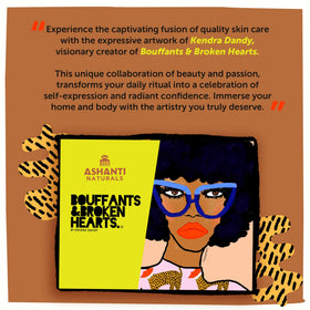 Ashanti Naturals jar on bathroom vanity in lifestyle setting for daily self-care benefit