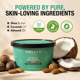 Ashanti Naturals open jar top view revealing whipped cream texture and easy application