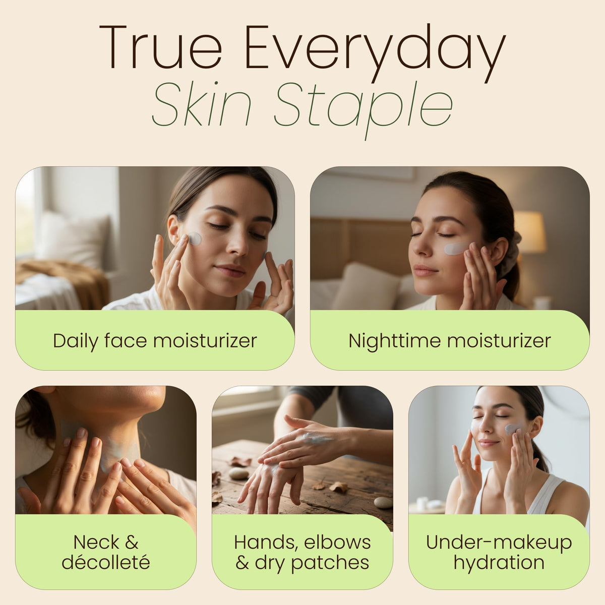 Aspen Kay Naturals application on hand demonstrating quick absorption and non greasy finish