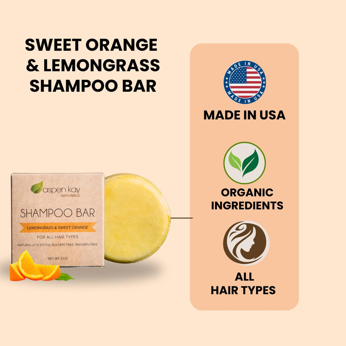 Close-up of Aspen Kay shampoo bar texture highlighting creamy lather