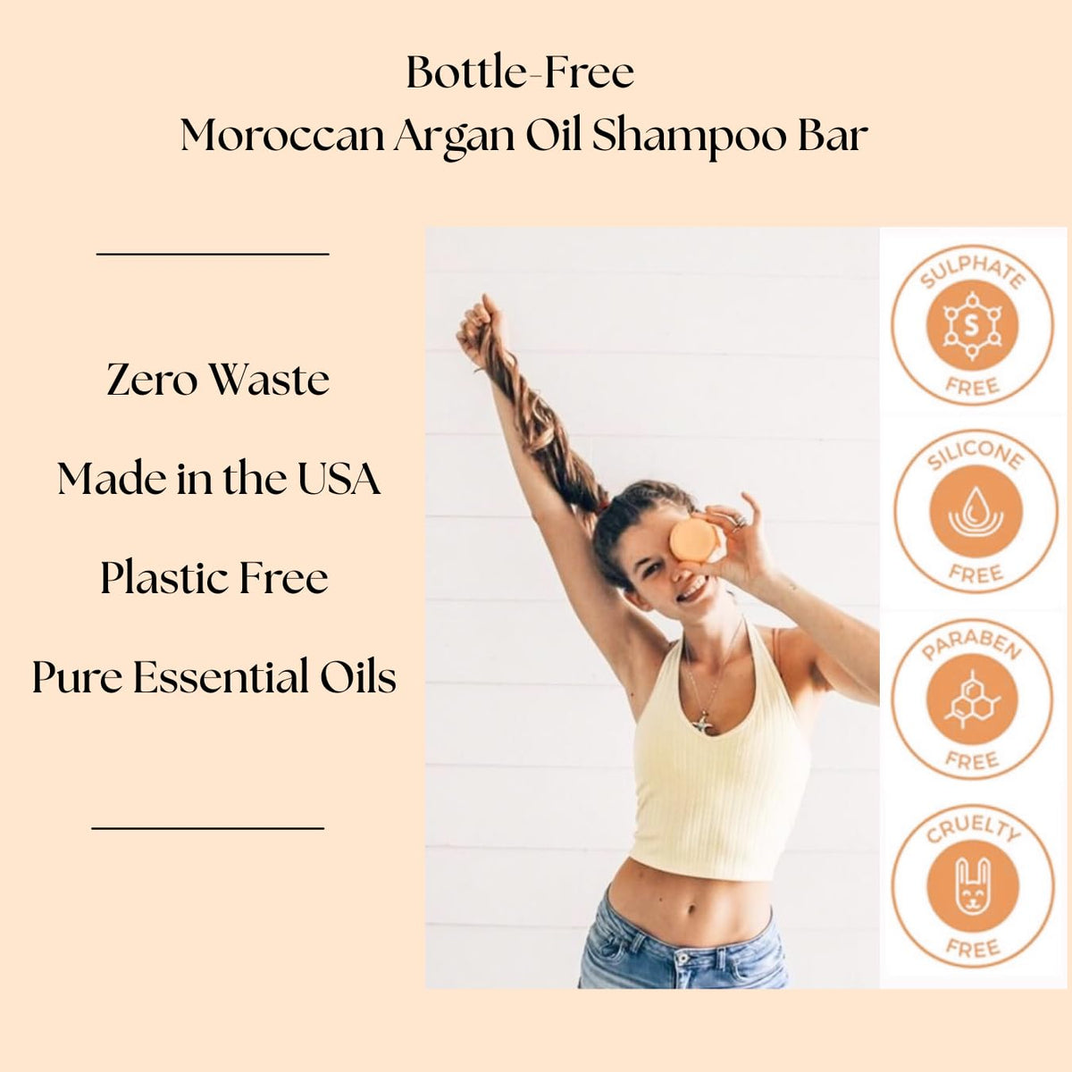 Aspen Kay shampoo bar packed in travel pouch for plastic-free travel
