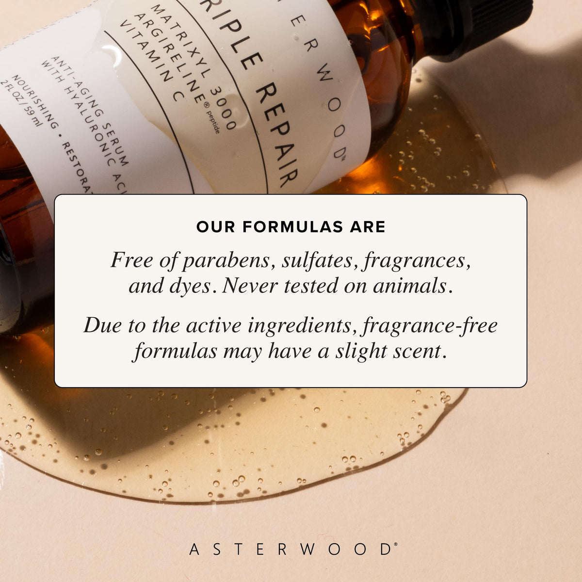 Asterwood applying serum to cheek showing smooth layering benefit