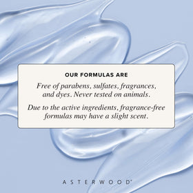 Asterwood serum applied to skin showing texture improvement and added hydration