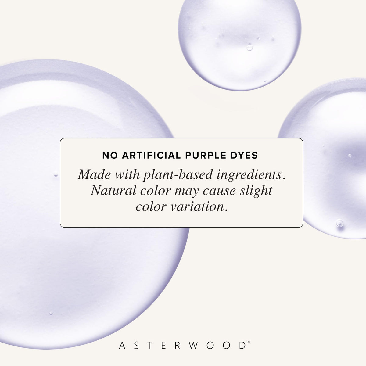 Asterwood label closeup highlighting ingredient list and gentle formulation benefits