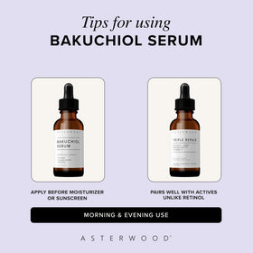 Asterwood serum on bathroom shelf in lifestyle setting promoting daily routine use