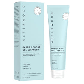 Asterwood front packaging showing clean gel cleanser and benefits