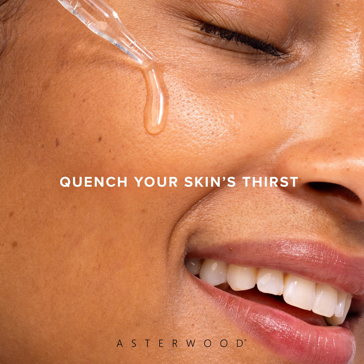 Asterwood ingredient label close view listing hyaluronic acid and clean formulation